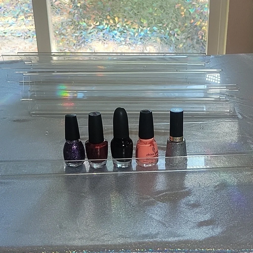 12 Acrylic Shelfs Nail Polish Display, Makeup Organizer, Toys, Books, Wall